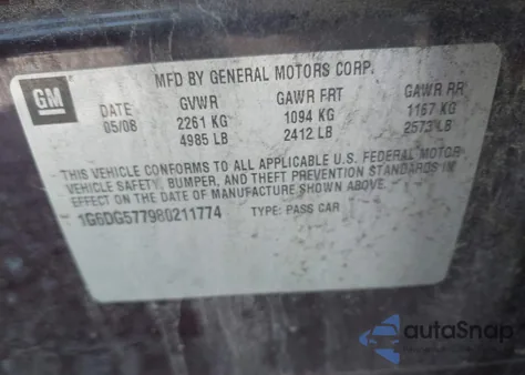 2008 Cadillac Cts Standard z USA, uszkodzony, nr VIN 1G6DG577980211774